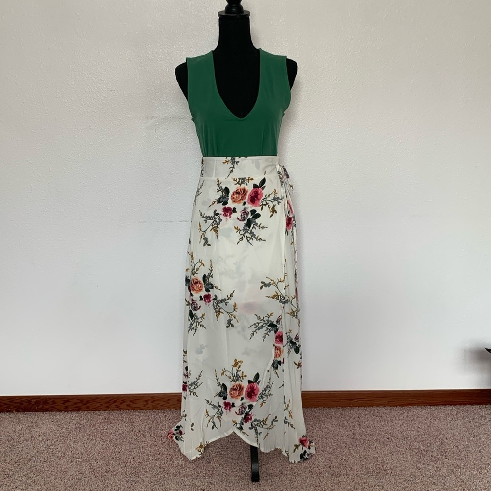 Boho Floral Wrap Skirt Beach Cover New L